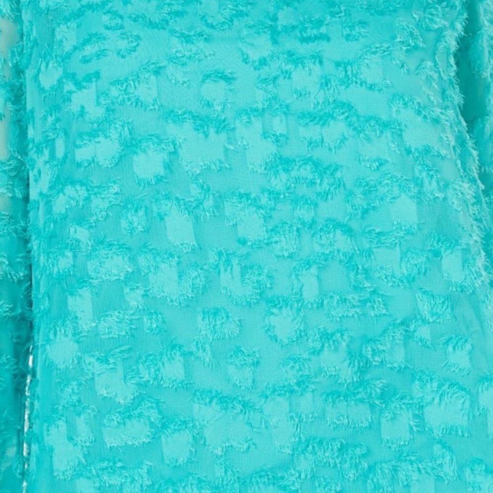 ALFANI Womens Green Textured Long Sleeve Jewel Neck Top - Picture 3 of 4